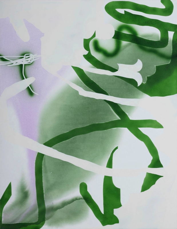 Untitled 142, 2023, acrylic and spray paint on canvas, 130 X 100 cm