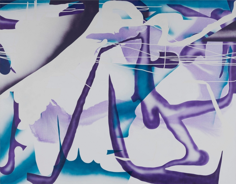 Untitled 145, 2023, acrylic and spray paint on canvas, 150 X 190 cm