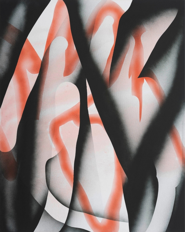 Untitled 154, 2023, acrylic and spray paint on canvas, 100 X 80 cm