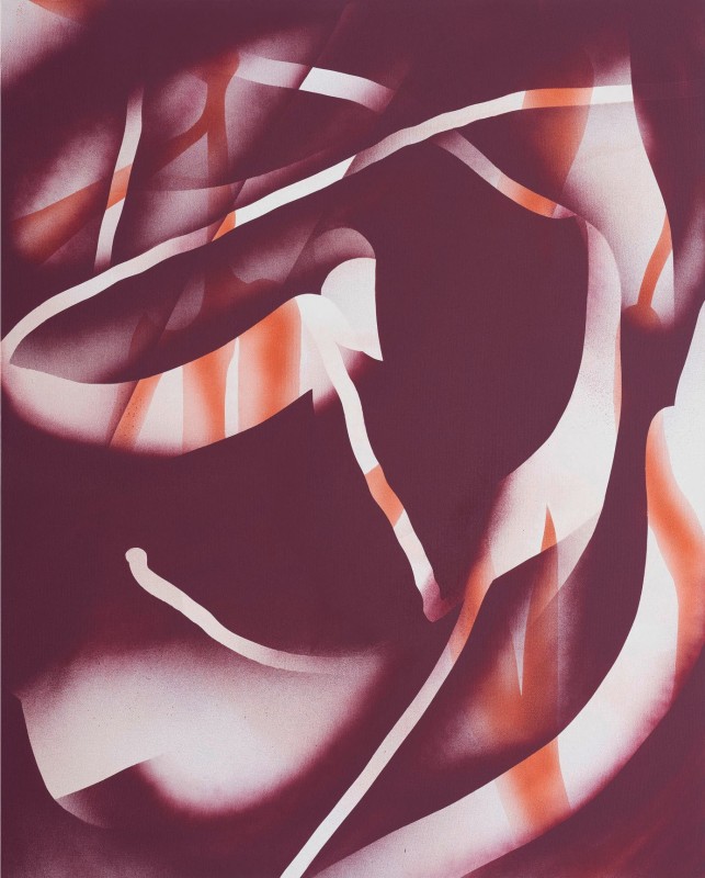 Untitled 155, 2023, acrylic and spray paint on canvas, 100 X 80 cm